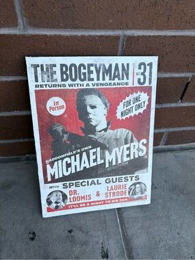 Open Road Brands Michael Myers Halloween Poster - Red, White, Black